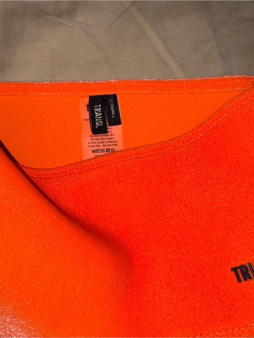 triangl swimwear Neon Orange Velvet Bandeau Bikini Set - Picture 3 of 4